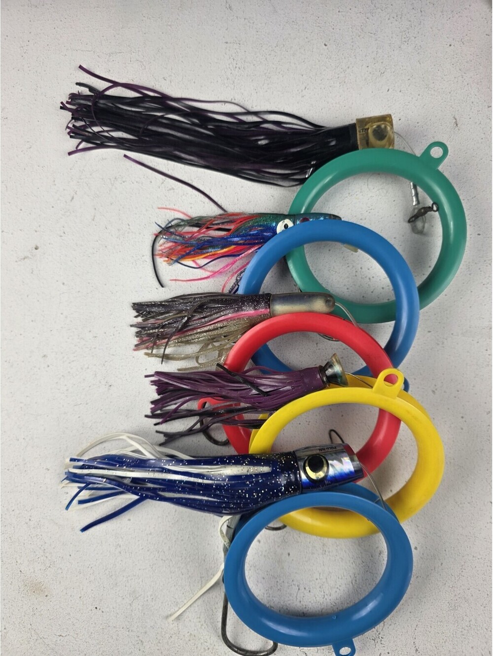 Lot (5) Small Trolling Lures- Mahi Wahoo  Tuna ~ VTG Hawaiian C&H Lures Polu Kai